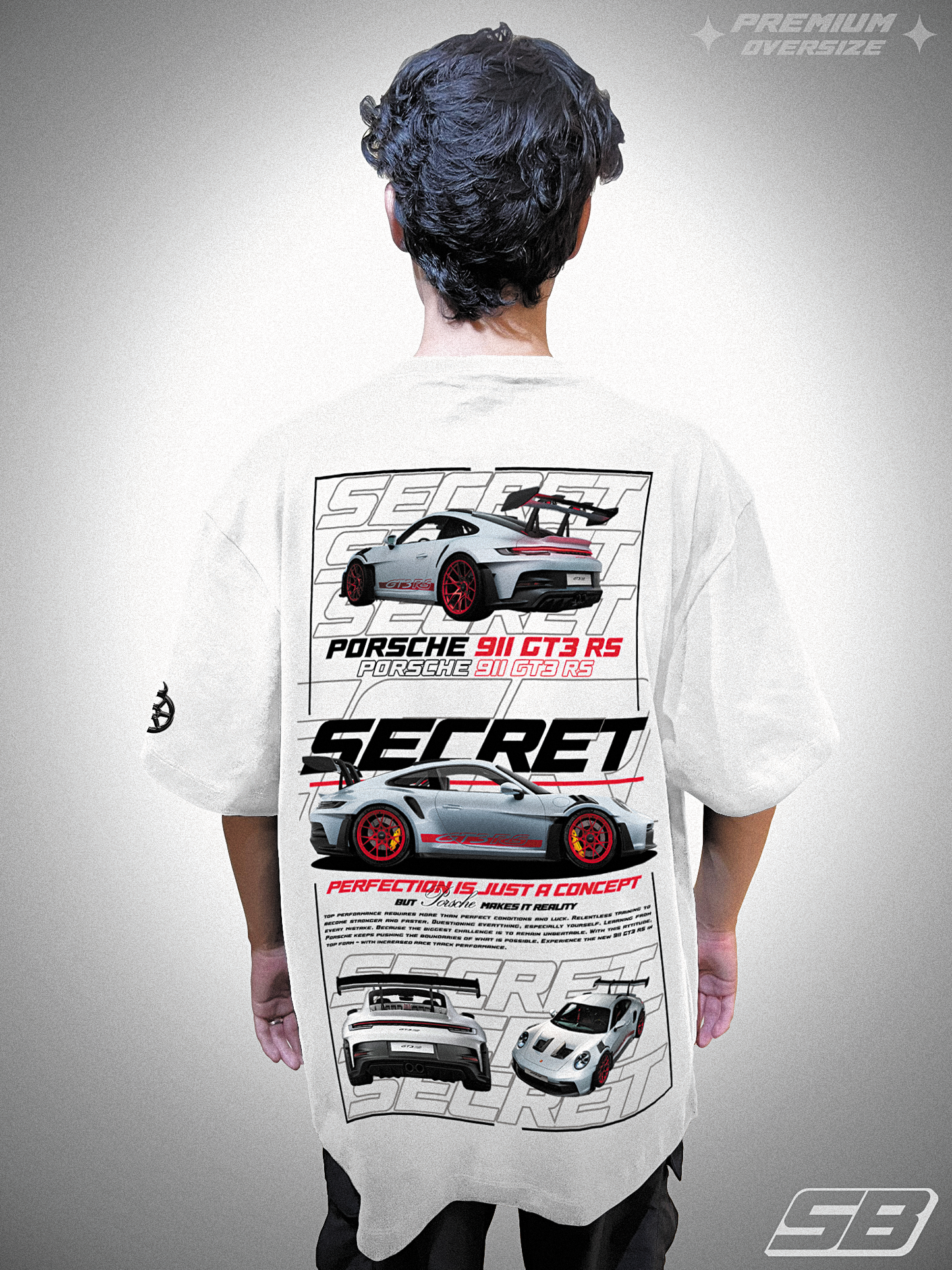 PLAYERA PREMIUM OVERSIZE PORSCHE 911 GT3 RS - SECRET DELUXE PORSCHE