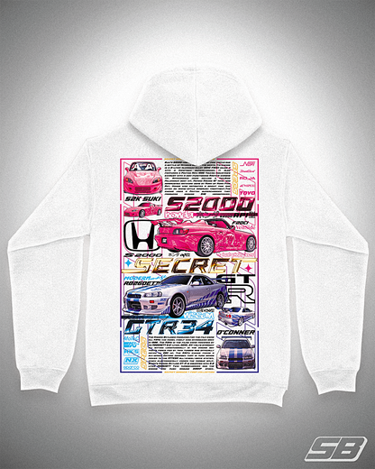 SUDADERA NISSAN SKYLINE GTR34 & HONDA S2000 - S2K SUKI x R34 BRIAN O'CONNER - FAST & FURIOUS - RÁPIDO Y FURIOSO - AUTOS JDM