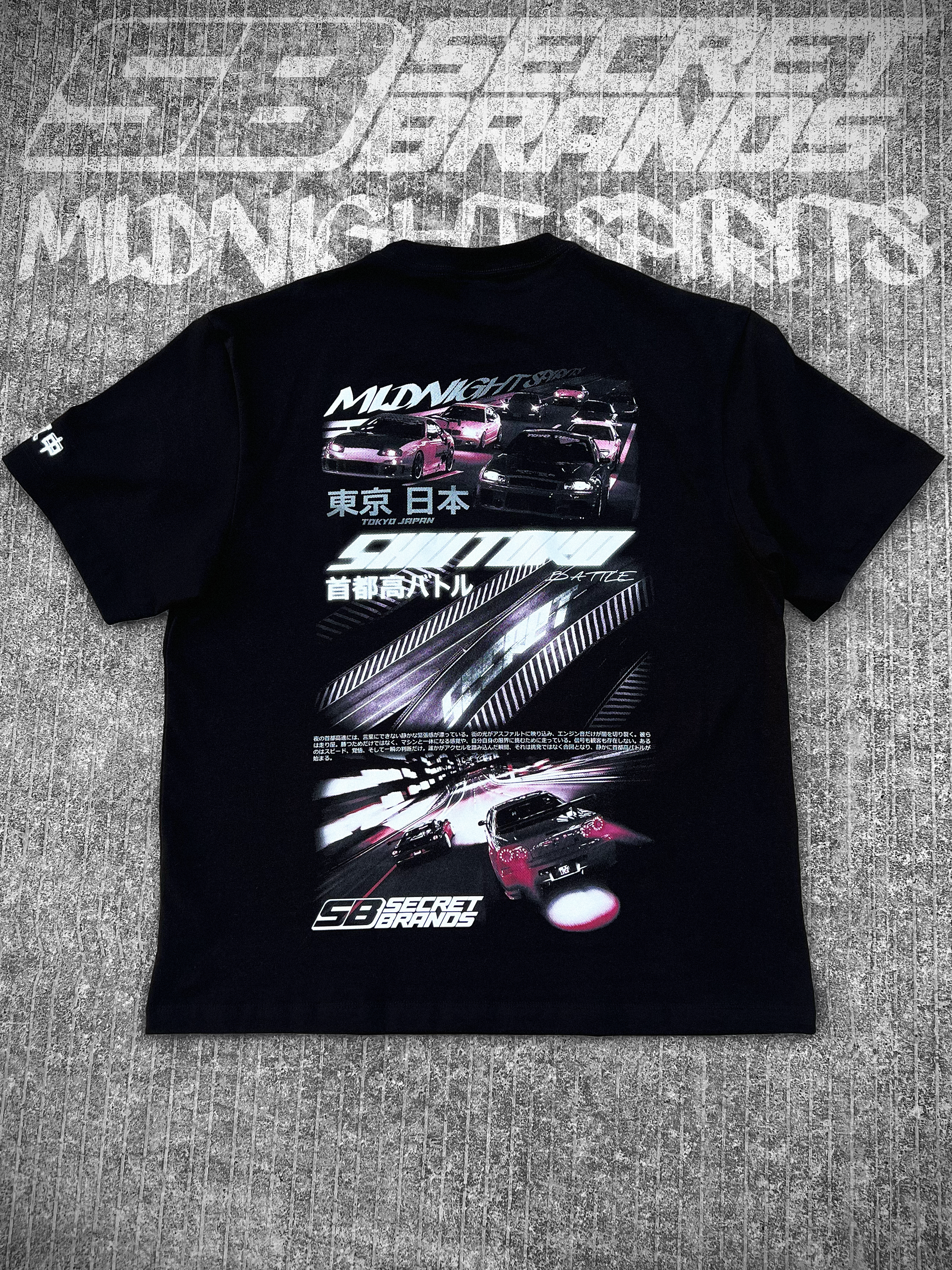PLAYERA PREMIUM OVERSIZE SHUTOKO BATTLE NISSAN TOYOTA  - MIDNIGHT SPIRITS COLLECTION - SECRET BRANDS - JDM - DRIFT - TOUGE - TUNING - CARS - UNDERGROUND - RACING