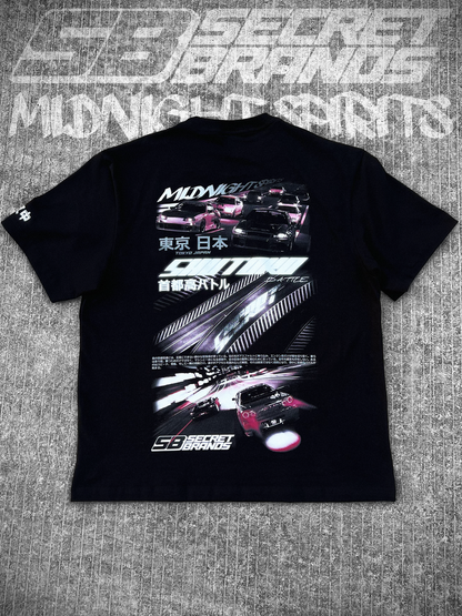 PLAYERA PREMIUM OVERSIZE SHUTOKO BATTLE NISSAN TOYOTA  - MIDNIGHT SPIRITS COLLECTION - SECRET BRANDS - JDM - DRIFT - TOUGE - TUNING - CARS - UNDERGROUND - RACING