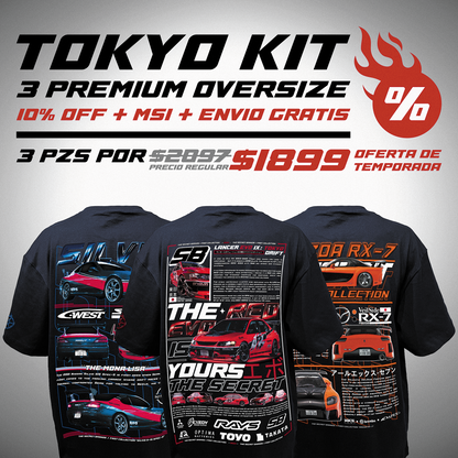 TOKYO KIT - (3) PLAYERAS PREMIUM OVERSIZE