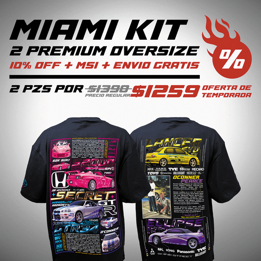 MIAMI KIT - (2) PLAYERAS PREMIUM OVERSIZE