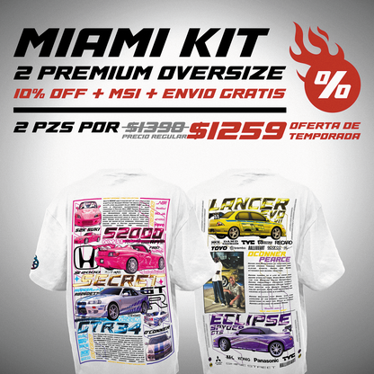 MIAMI KIT - (2) PLAYERAS PREMIUM OVERSIZE